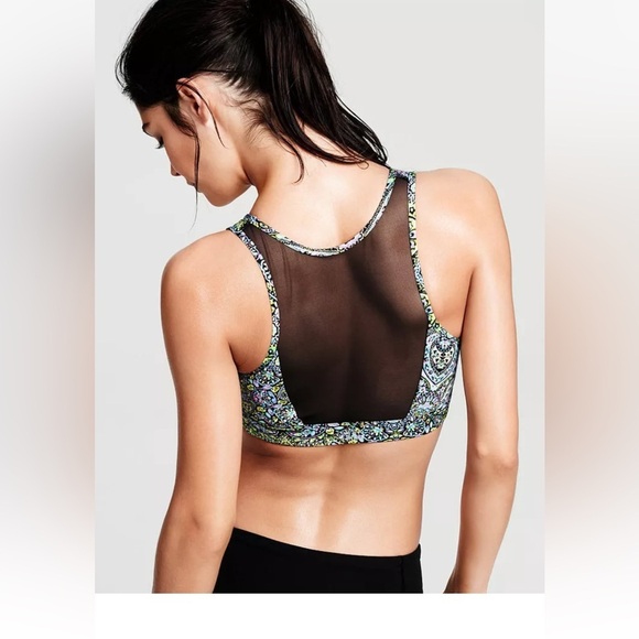 Victoria’s Secret Sports Bra. Women’s Sz-M Neon | Yellow | Black| Mesh Back - Picture 2 of 12